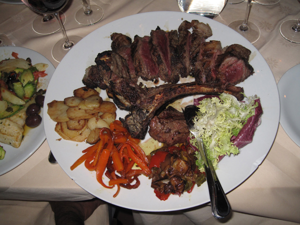 Florentine steak at La Giostra